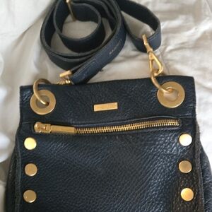 Hammitt Navy Leather Crossbody with Gold Details